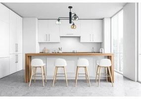 Csillár rúdon FLEX 3xE27/60W/230V fekete/füstös fekete/füstös bézs/átlátszó