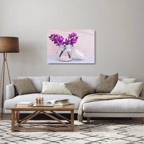 Lila virágok képe (üvegen) (70x50 cm)