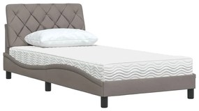 tópszínű szövet ágy matraccal 100x200 cm