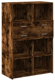 füstös tölgy színű szerelt fa magasszekrény 80 x 42,5 x 124 cm