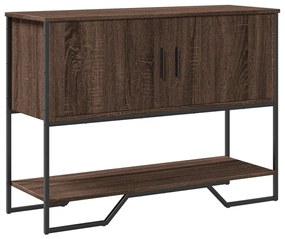 barna tölgyszínű szerelt fa dohányzóasztal 100x35x74,5 cm