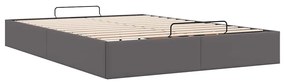 Ottomán ágykeret matrac nélkül szürke 140x190 cm műbőr