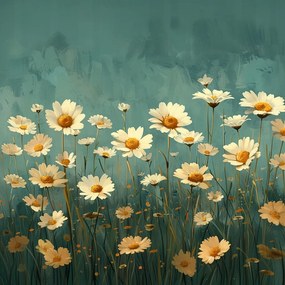 Vászonkép Canvas Virágok Margaréta Kert Rét Retro 80x80