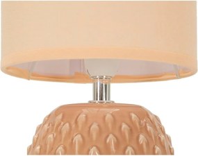 Barackszínű kerámia asztali lámpa textil búrával (magasság 27 cm) Pontus – Mauro Ferretti