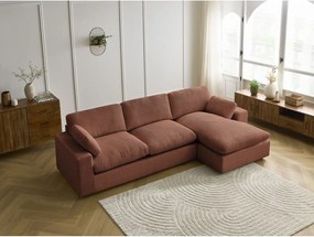 Narancssárga kordbársony sarokkanapé Belair – Bobochic Paris