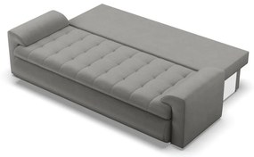 Tokio kanapéágy, bársony, világosszürke