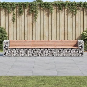 vidaXL tömör duglászfenyő gabion kerti pad 347x71x65,5 cm