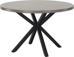 Étkezőasztal, beton/fekete, átmérő 120 cm, MEDOR