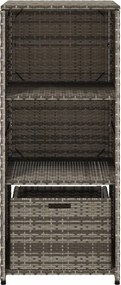 vidaXL szürke polyrattan kerti tárolószekrény 50 x 55 x 115 cm