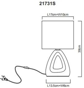 Globo 21731S - Asztali lámpa  TRIANGLE 1xE14/40W/230V fekete