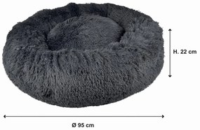 Sötétszürke fekhely kutyáknak ø 95 cm – Love Story
