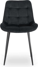 Szék fekete színben, bársony kárpittal CHRIS