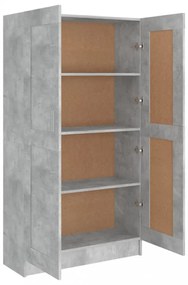 betonszürke szerelt fa könyvszekrény 82,5 x 30,5 x 150 cm