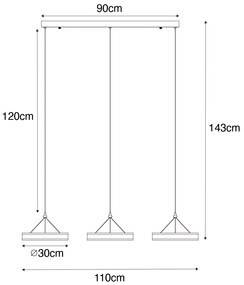 Lógólámpa fekete téglalap alakú, LED-del, 3 fokozatú fényerő-szabályozóval, 3 lámpás - Lyani