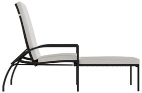 2 db barna polyrattan napozóágy lábtartóval