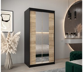 Ruhásszekrény 100 cm Toki 1 (matt fekete + szonoma tölgy). 1064880