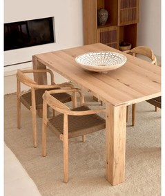 Étkezőasztal tölgyfa dekorral 100x200 cm Deyanira – Kave Home