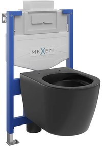Mexen beépíthető Felix XS-U WC váz WC csészével Carmen, Fekete matt - 6853388XX85