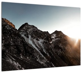 Egy sziklás hegység képe (üvegen) (70x50 cm)