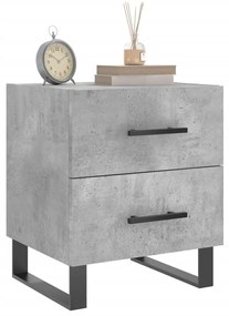 2 db betonszürke szerelt fa éjjeliszekrény 40 x 35 x 47,5 cm
