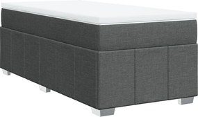 vidaXL sötétszürke szövet rugós ágy matraccal 80 x 200 cm