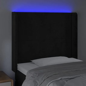 fekete bársony LED-es fejtámla 93x16x118/128 cm