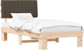 vidaXL Ágykeret Kárpitozott Fejtámlával Tópszínű 100 x 200 cm