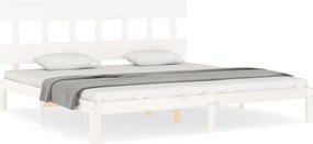 vidaXL fehér tömör fenyőfa ágy matrac nélkül 200 x 200 cm