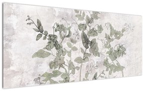 Kép - Növények vakolatban (120x50 cm)