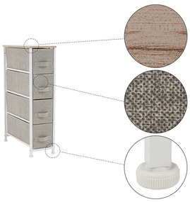 OFELIA szekrény szövet fiókokkal, fehér