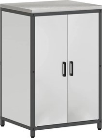 vidaXL Konyhai Tárolás polcokkal tárolóval Ezüst 60 x 50 x 92 cm Acél