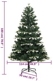 csuklópántos műkarácsonyfa hóval 180 cm