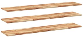 3 db olajbevonatú tömör akácfa függőpolc 140 x 30 x 2 cm
