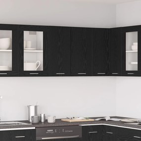 vidaXL Fekete Tölgy Fali Szekrény 60 x 31 x 60 cm Műanyagból
