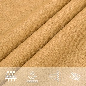 homokszínű háromszög alakú HDPE napvitorla 160 g/m² 5x7x7 m
