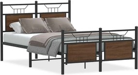 vidaXL barna tölgy színű szerelt fa ágykeret matrac nélkül 120x200 cm