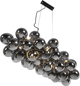 Okos függőlámpa fekete füstüveggel, 8 izzós, 8 Wifi G9-es izzóval - Uvas