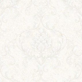 Zambaiti Parati Casa Chic Damasco ezüst-fehér damaszt mintás vlies tapéta – Z20136