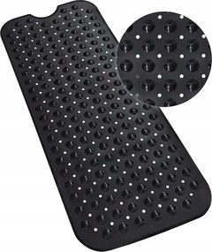 Fürdőkád Szőnyeg 99x40 Csúszásgátló Kivágással Fekete Tartós