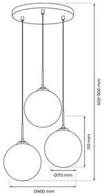 Csillár zsinóron REFLEX 3xE14/40W/230V
