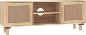 vidaXL barna fenyőfa és természetes rattan TV-szekrény 105x30x40 cm