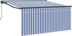 vidaXL Behúzható napellenző Kék és Fehér 300 x 250 cm