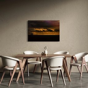 Egy vitorlás naplementekor képe (90x60 cm)