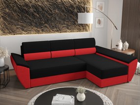 Sarok ülőgarnitúra Radiant L3 (fekete + piros) (J). 1057474