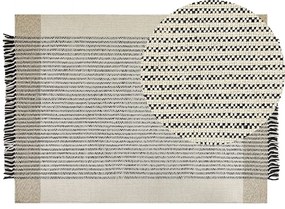 Fekete és bézs gyapjúszőnyeg 140 x 200 cm DIVARLI Beliani