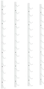 2 db fehér vas falra szerelhető bortartó állvány 12 palacknak
