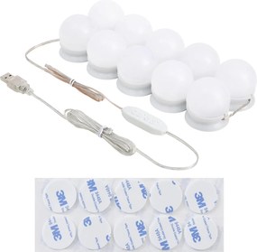 Juskys Bella fésülködőasztal LED világítással - fehér