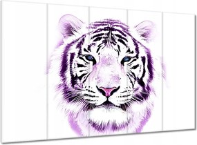 Vászonkép 100x70 Finom grafika Tigris a fehér