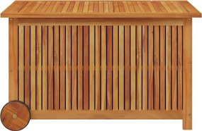 Tömör Akácfa Kerti Tárolóláda Kerekekkel 90 X 50 X 58 Cm