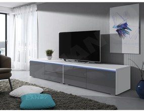 TV asztal Coral XI Double (fehér + fényes szürke). 1058400